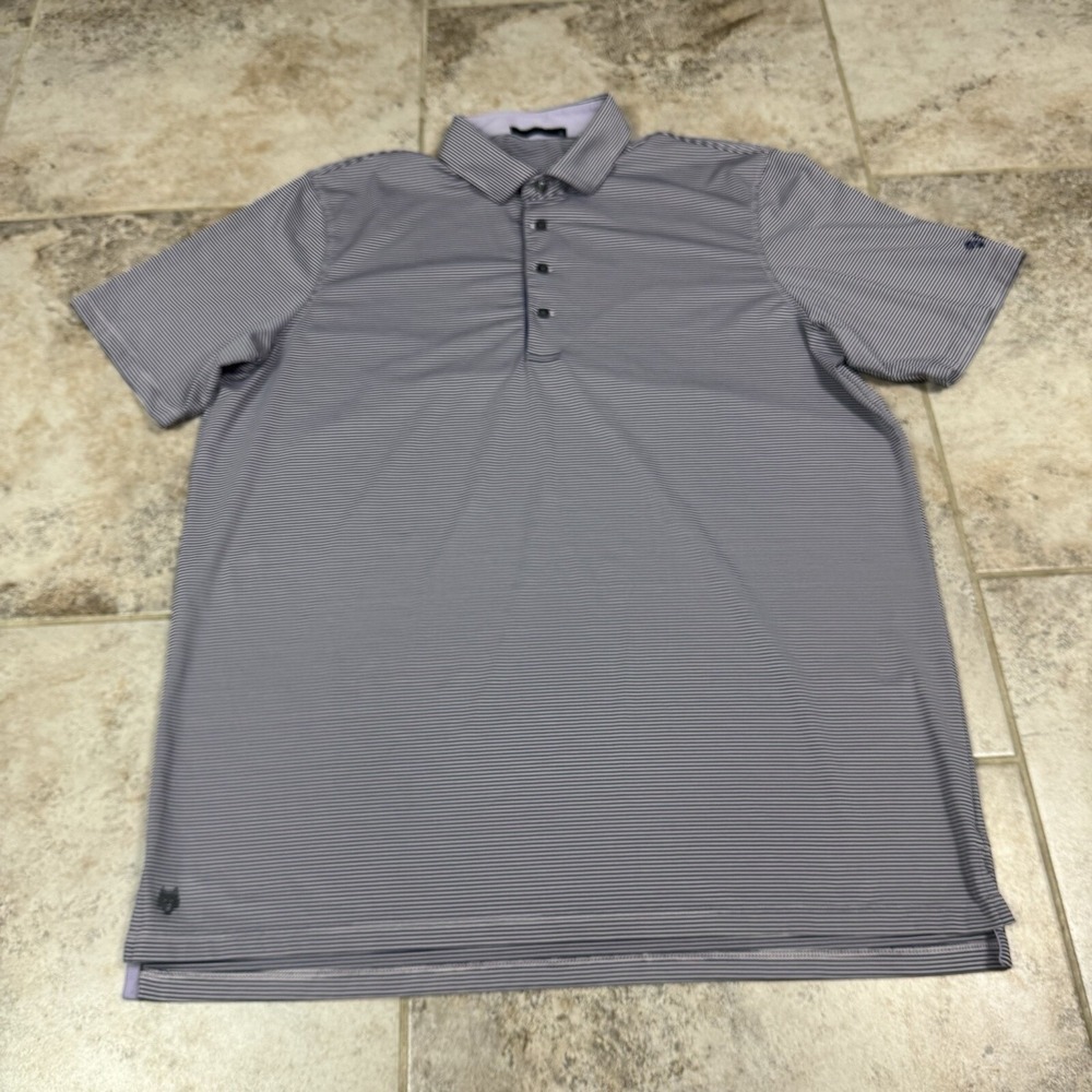 Greyson Polo Shirt Mens XL Striped Golf Performance‎ Short Sleeve Logo